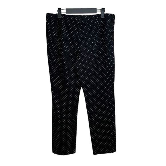 J. Jill Ponte Polka dot Pants Slim Leg size Medium Petite Black White Women’s - Picture 4 of 7